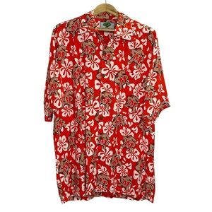 Treefort Maryland Terrapins Hawaiian Shirt Mens Floral NCAA Button Up | Large